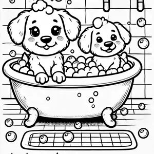 puppy bathtime