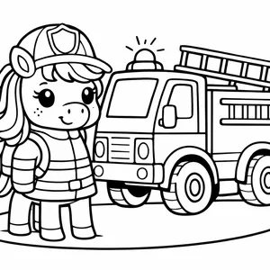 Кінь-пожежник і пожежна машина