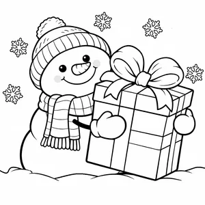 Сніговик з подарунком