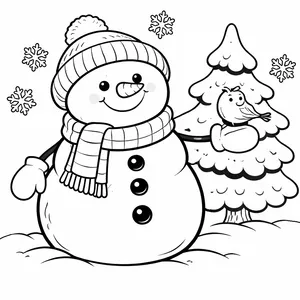 Сніговик і пташка