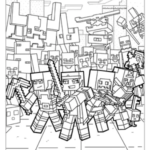 Detailed Minecraft Dungeons Coloring Page1