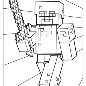 Easy-Coloring-Page-Of-Minecraft-Steve-In-Armor-1583x2048