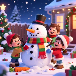 Сніговик і діти